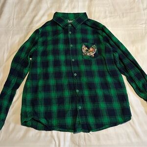 XL Men’s Green and Black “Drink Up F……” St. Patrick’s Day Flannel